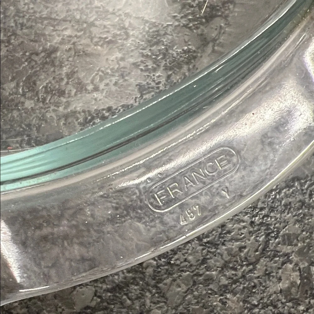 Pyrex FRANCE Clear Glass Baking Dish with Handles #457 2qt